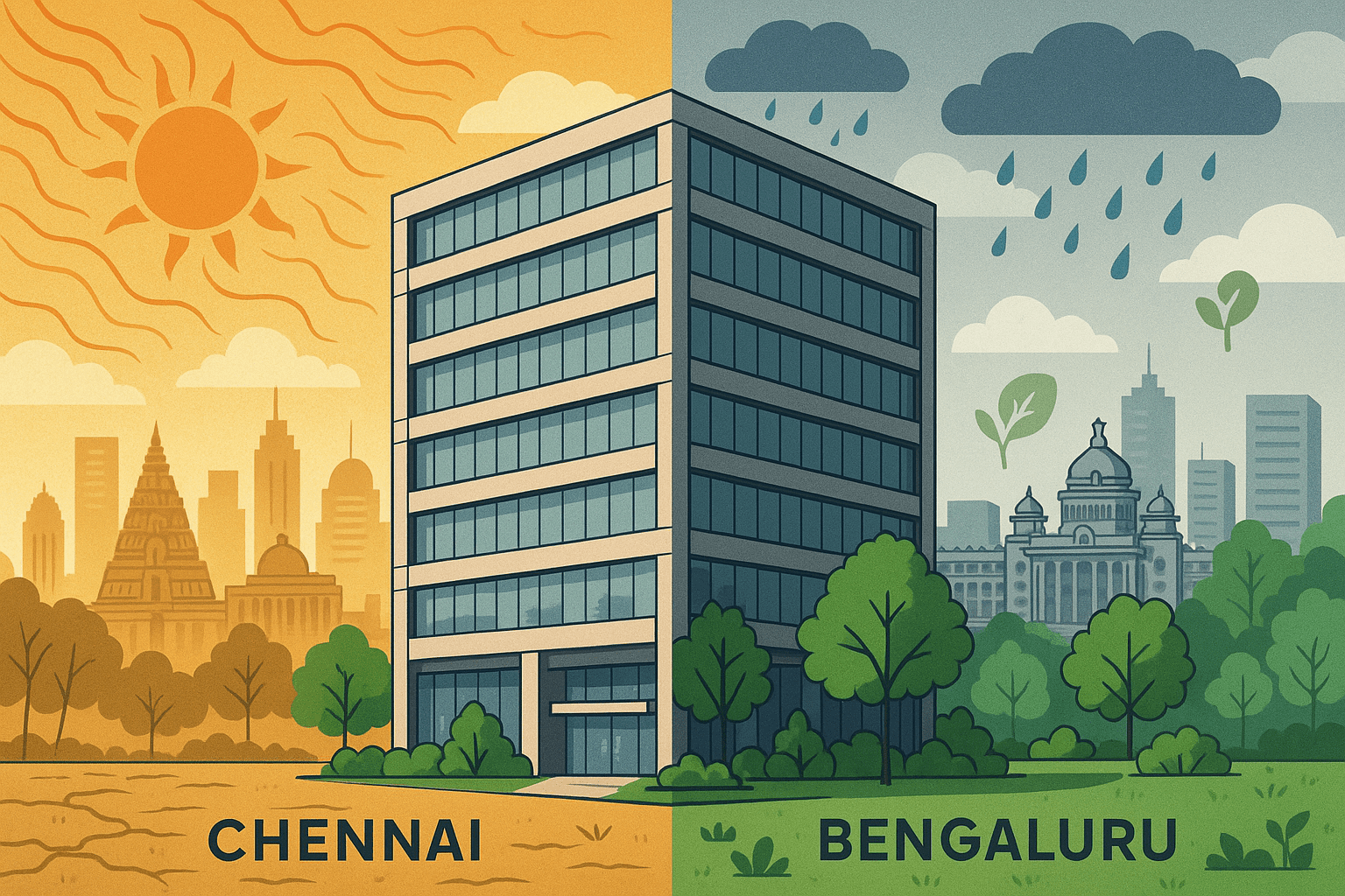 20251001 1550 chennai bengaluru climate fusion simple compose 01k6fmh0tkephb7fq018wm5xv4