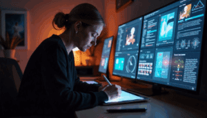 freepik a designer working on a tablet surrounded by aigen 43170