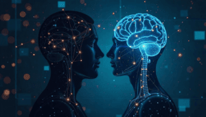 freepik a human silhouette and ai figure facing each other 33972