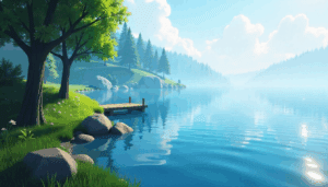 freepik a serene lakeside in a video game world with gentl 43168