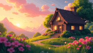 freepik a softfocus shot of a digital cottage surrounded b 43166