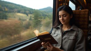 lucid origin a serene countryside train journey with softly bl 2