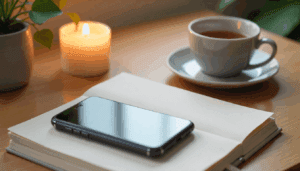 freepik a minimalist desk setup with a notebook candle and 65677