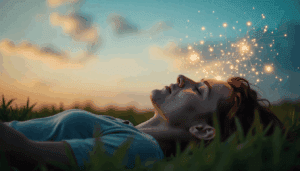 freepik a person lying on grass under the sky eyes closed 64897