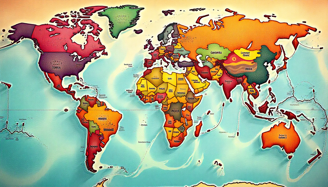 World map with musical waves connecting diverse cultures